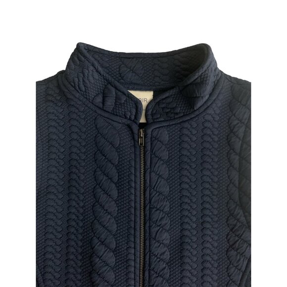Blair Women's Navy Blue Cable Knit Zip-Up Winter Vest Size Small - Picture 6 of 10